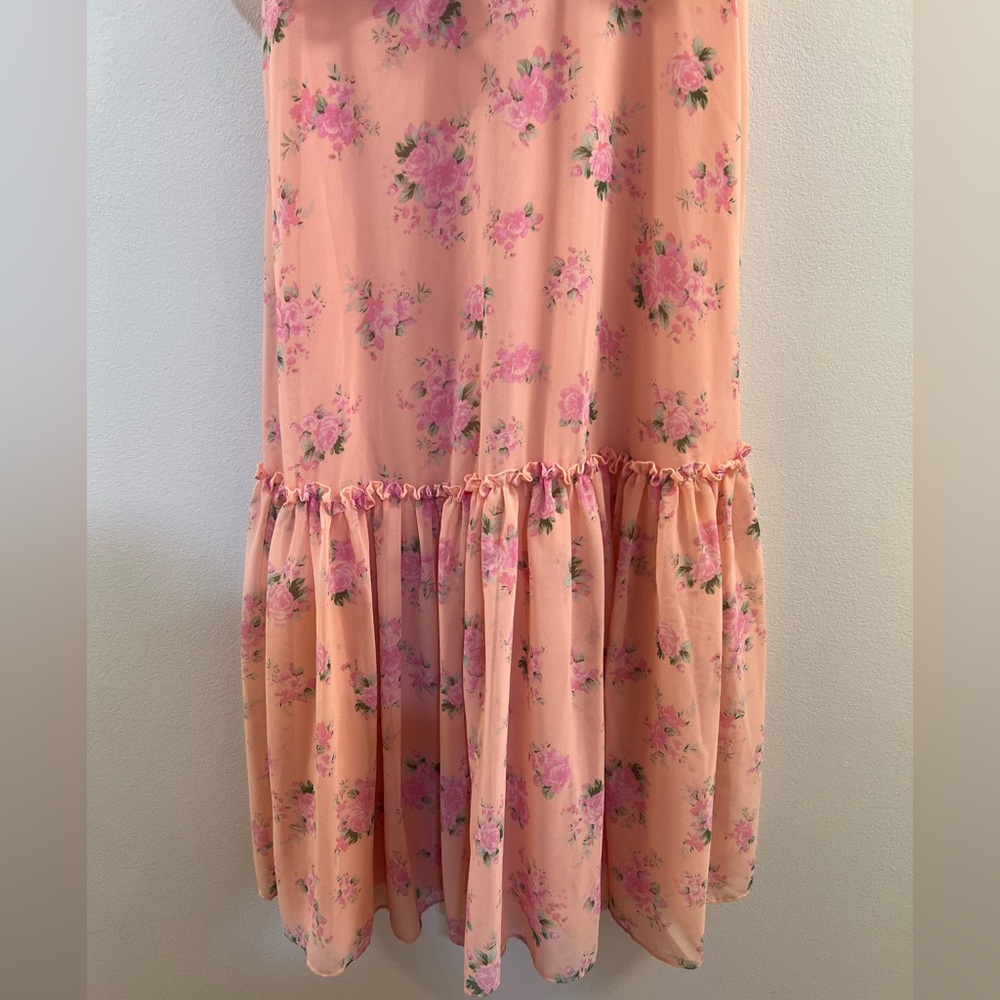 NWT Love Shack Fancy  Fleur Pink Floral Dress Women's Size 4 - Picture 16 of 16